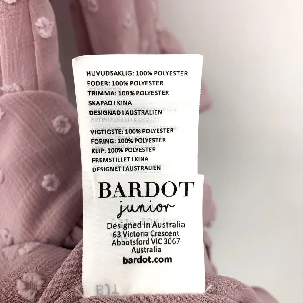 BARDOT JUNIOR Girl's Abbie Ruffle Flare Dress 16 Junior Purple Lilac NWT